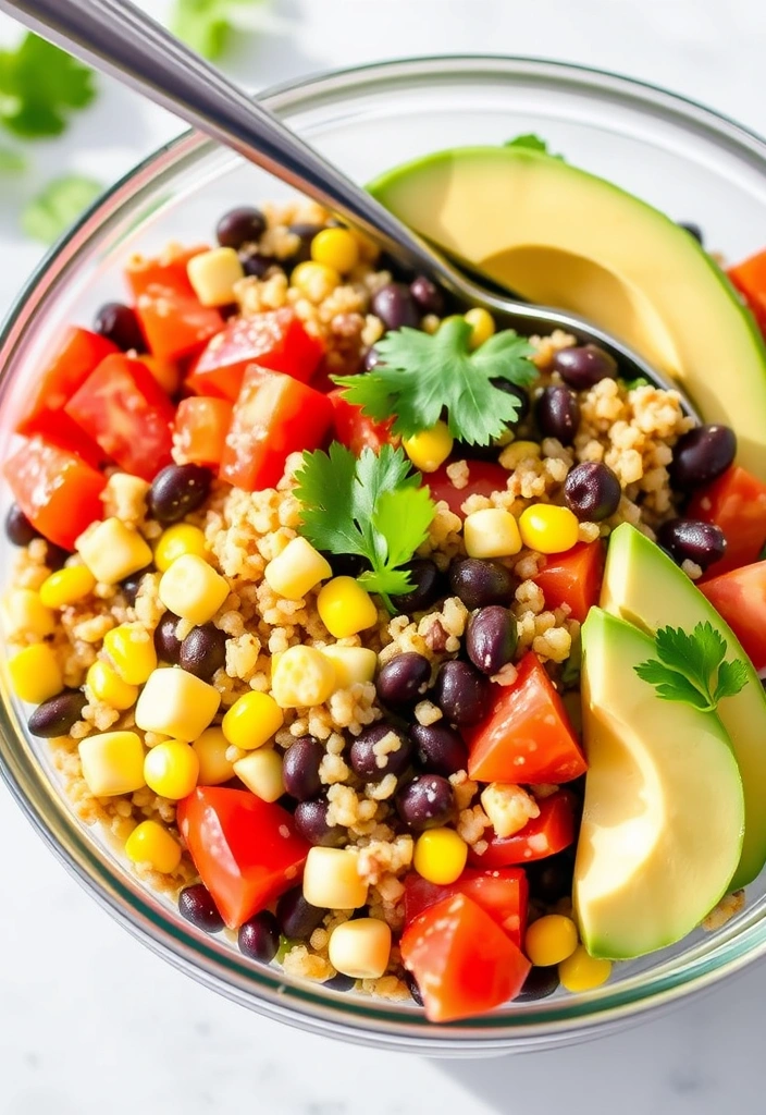 19 Time-Saving Healthy Lunch Meal Prep Ideas for Your Work Week! - 1. Quinoa and Black Bean Salad