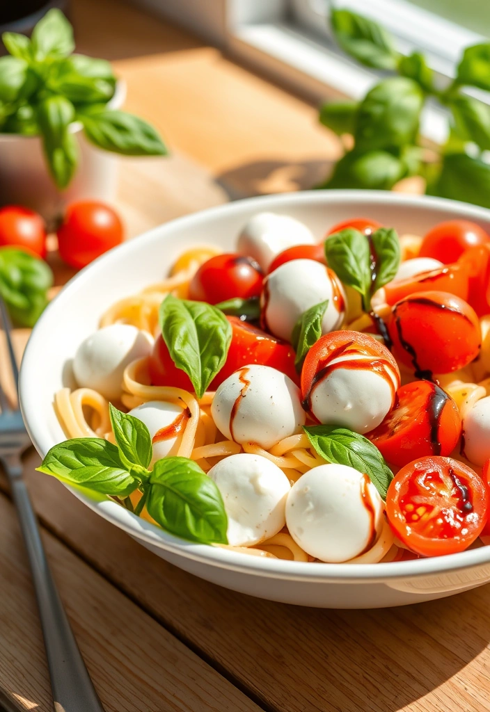 19 Time-Saving Healthy Lunch Meal Prep Ideas for Your Work Week! - 12. Caprese Pasta Salad