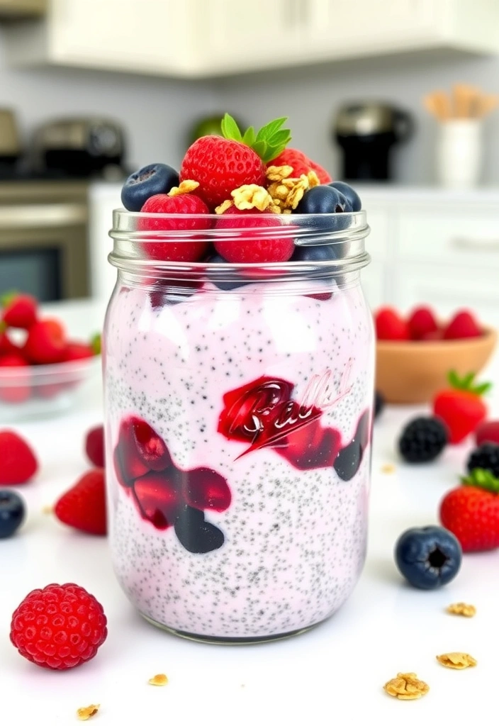19 Time-Saving Healthy Lunch Meal Prep Ideas for Your Work Week! - 19. Berry Chia Seed Pudding