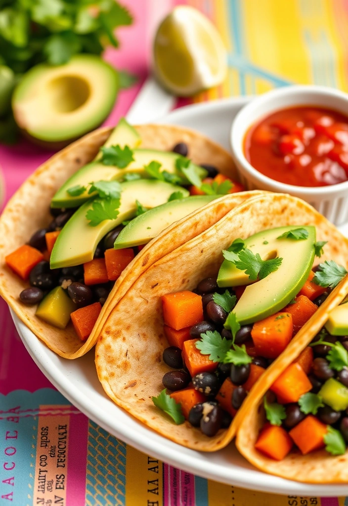19 Time-Saving Healthy Lunch Meal Prep Ideas for Your Work Week! - 3. Sweet Potato and Black Bean Tacos