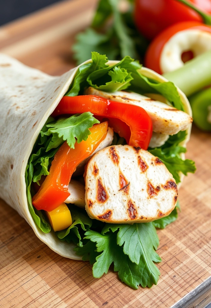 19 Time-Saving Healthy Lunch Meal Prep Ideas for Your Work Week! - 4. Grilled Chicken and Veggie Wraps
