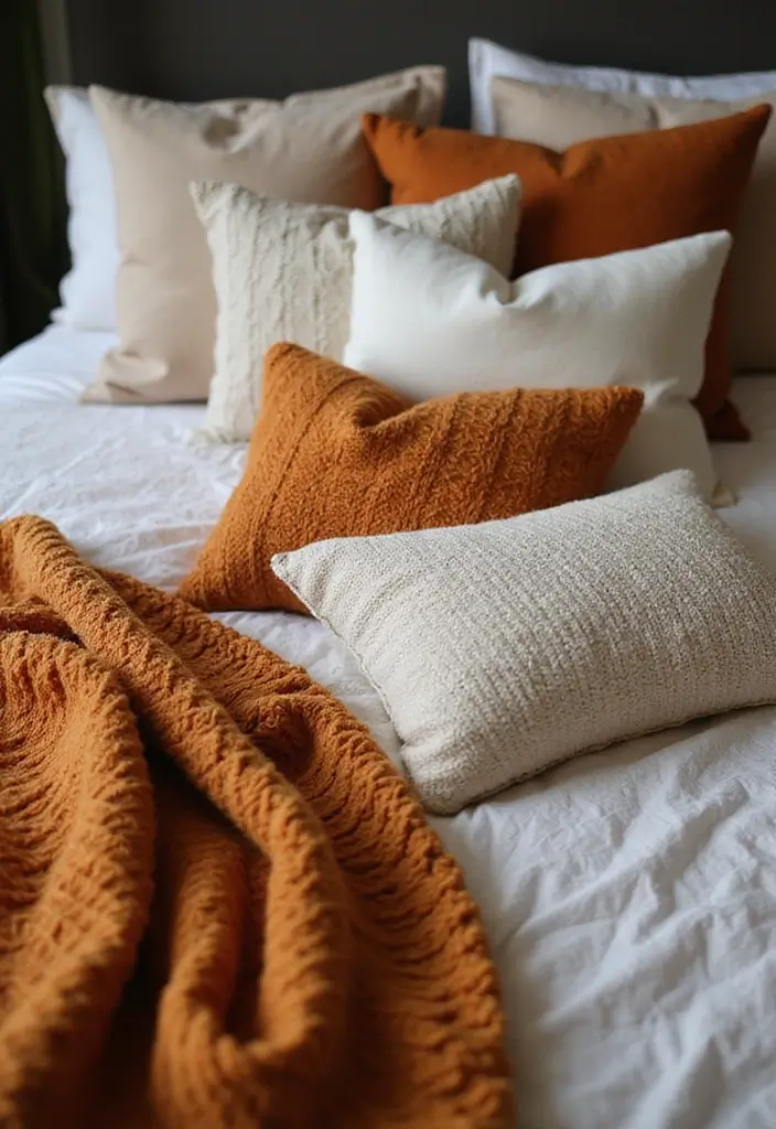 10 Fall Bedroom Ideas That'll Make You Snuggle Up All Season Long! - 1. Layered Textures for Ultimate Coziness