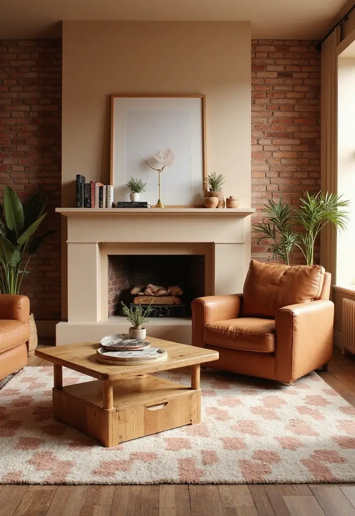 15 Fall Color Palette Ideas That Will Make Your Living Room the Coziest Place This Season! - 11. Warm Beige and Brick Red