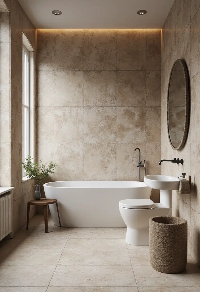 15 Luxurious Bathroom Decor Ideas That Won’t Break the Bank (#8 is a Game-Changer!) - 6. Luxe Textured Walls
