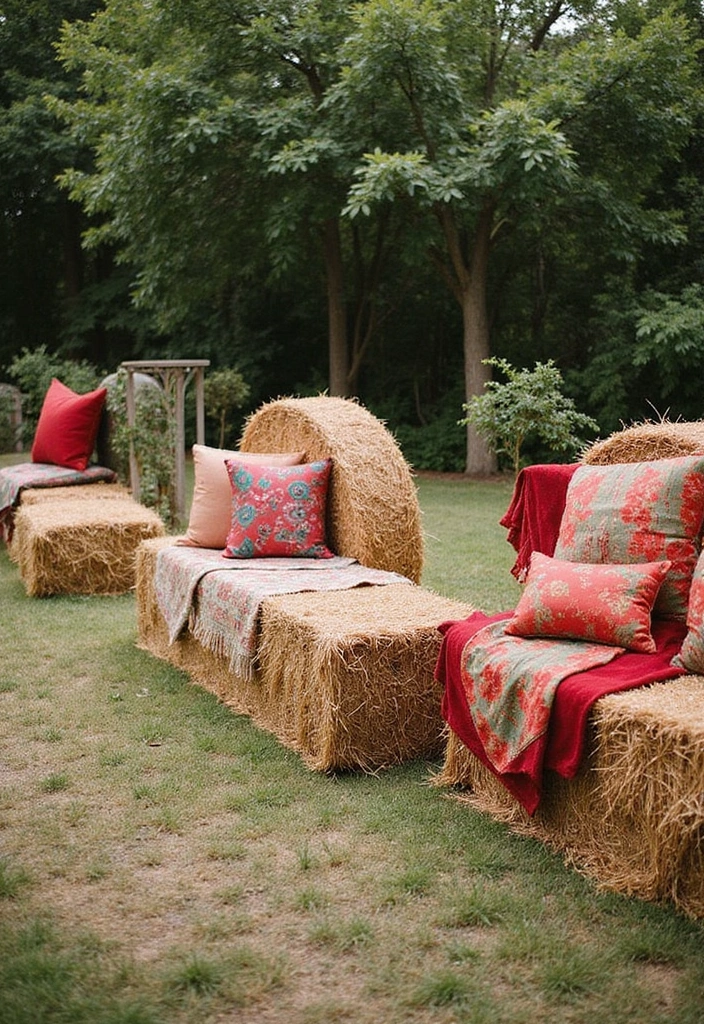 20 Colorful Fall Garden Decor Ideas That Will Brighten Your Days (Check Out #3!) - 15. Decorative Hay Bales