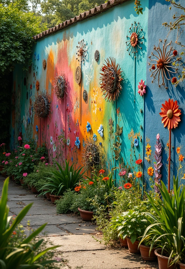 25 Aesthetic Garden Decor Ideas That Will Make Your Neighbors Envy Your Oasis! - 21. Garden Wall Art