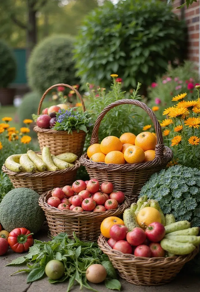 25 Aesthetic Garden Decor Ideas That Will Make Your Neighbors Envy Your Oasis! - 25. Seasonal Harvest Displays