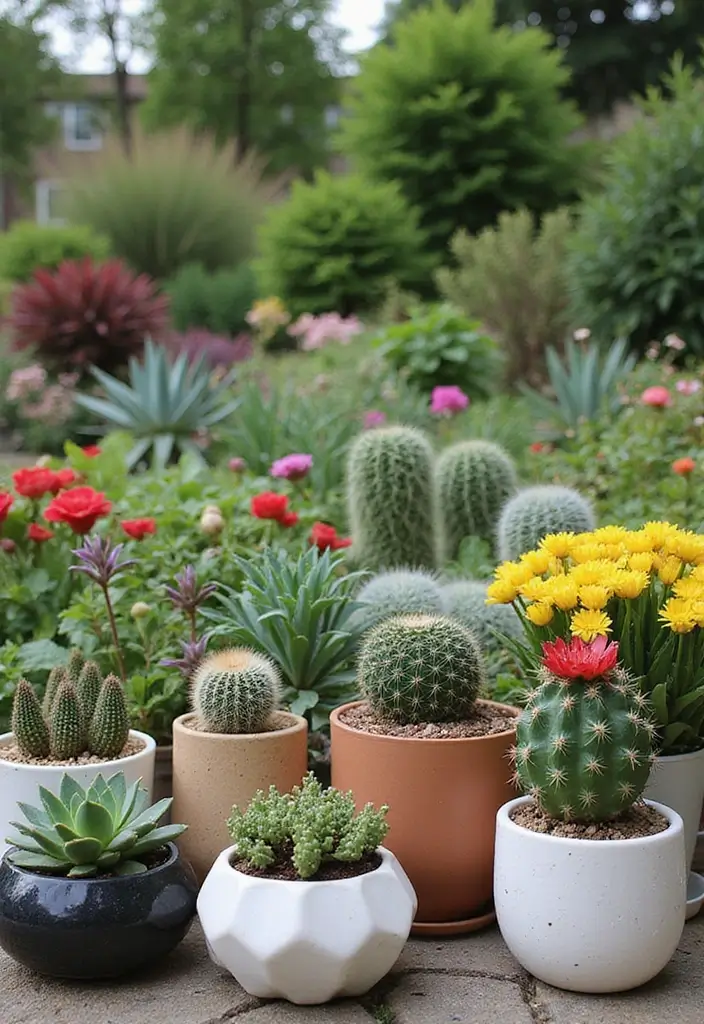 25 Aesthetic Garden Decor Ideas That Will Make Your Neighbors Envy Your Oasis! - 5. Succulent and Cactus Display