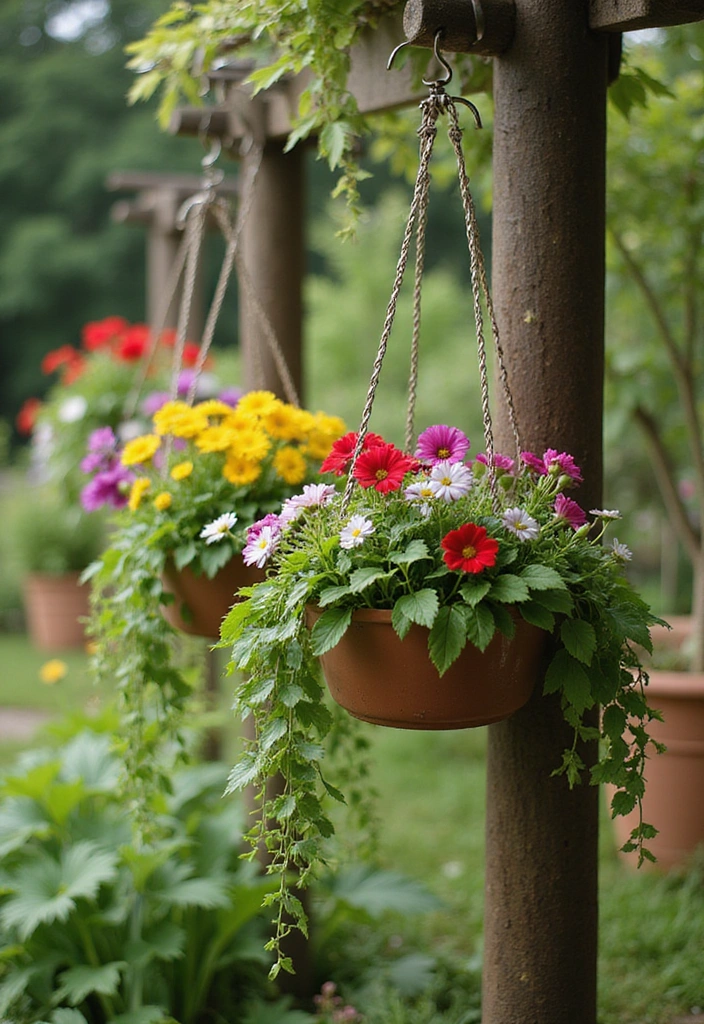 25 Aesthetic Garden Decor Ideas That Will Make Your Neighbors Envy Your Oasis! - 7. Hanging Planters