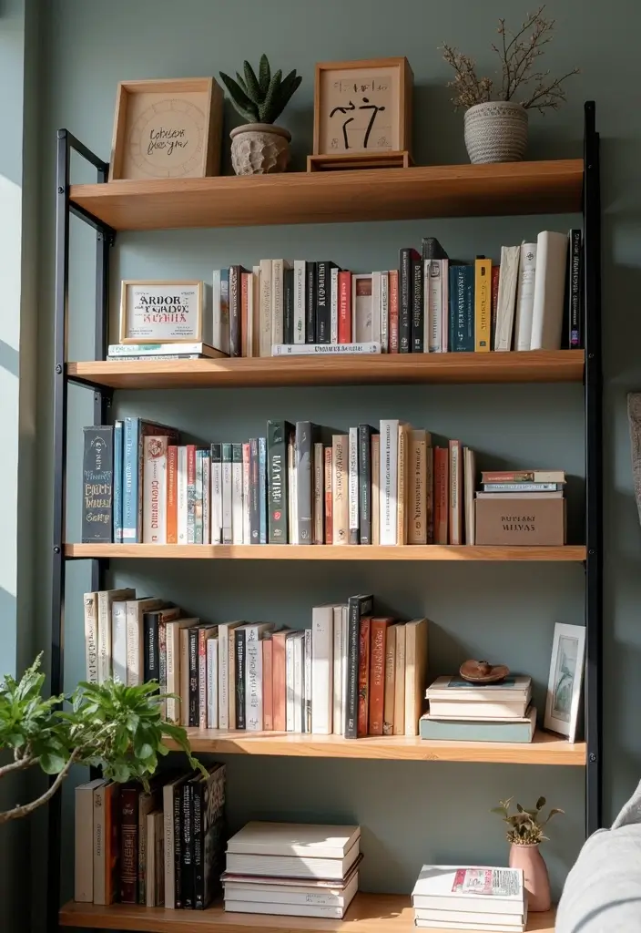 25 Cozy Dorm Room Inspirations to Make Your Tiny Space Feel Like Home! - 22. Organize Books with Style