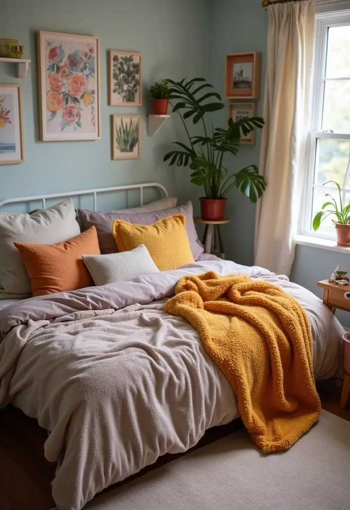 25 Cozy Dorm Room Inspirations to Make Your Tiny Space Feel Like Home! - 4. Layer with Textiles