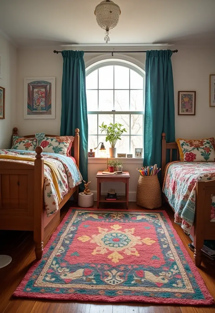 25 Cozy Dorm Room Inspirations to Make Your Tiny Space Feel Like Home! - 7. Choose a Statement Rug