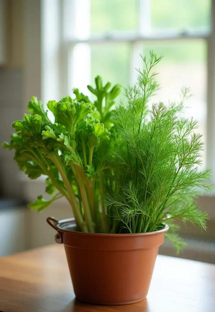 25 Perfect Indoor Herb Pairings in Pots for an Aromatic Kitchen Garden (You Won't Believe #4!) - 9. Fennel and Dill