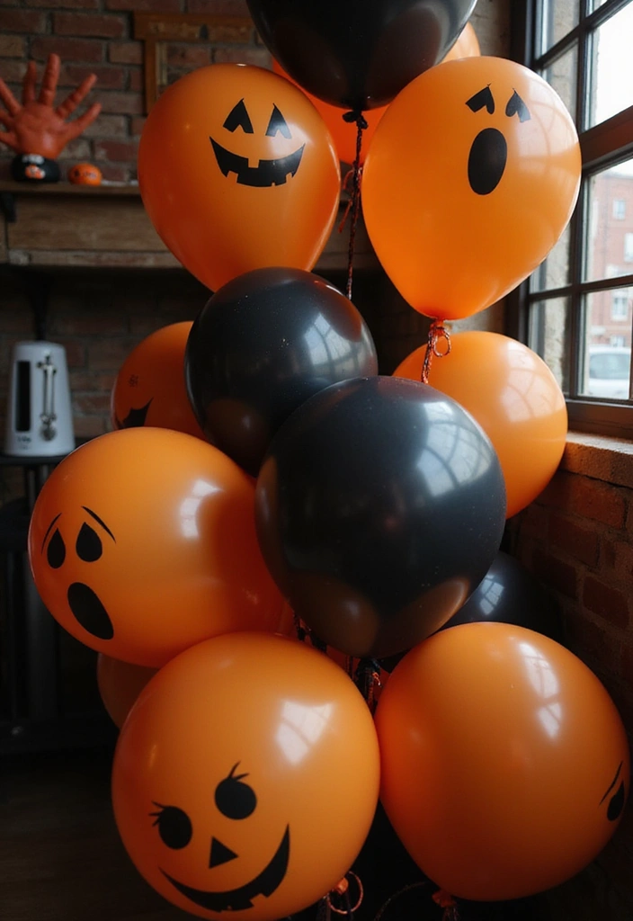 10 Easy Halloween Decorations That'll Make Your Home Spooktacular in Minutes! - 8. Boo-tiful Balloons