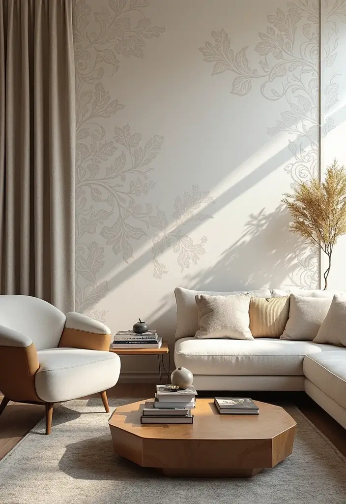 19 Bold Accent Wall Ideas That'll Make Your Guests Say 'WOW!' - 10. Artistic Stencils