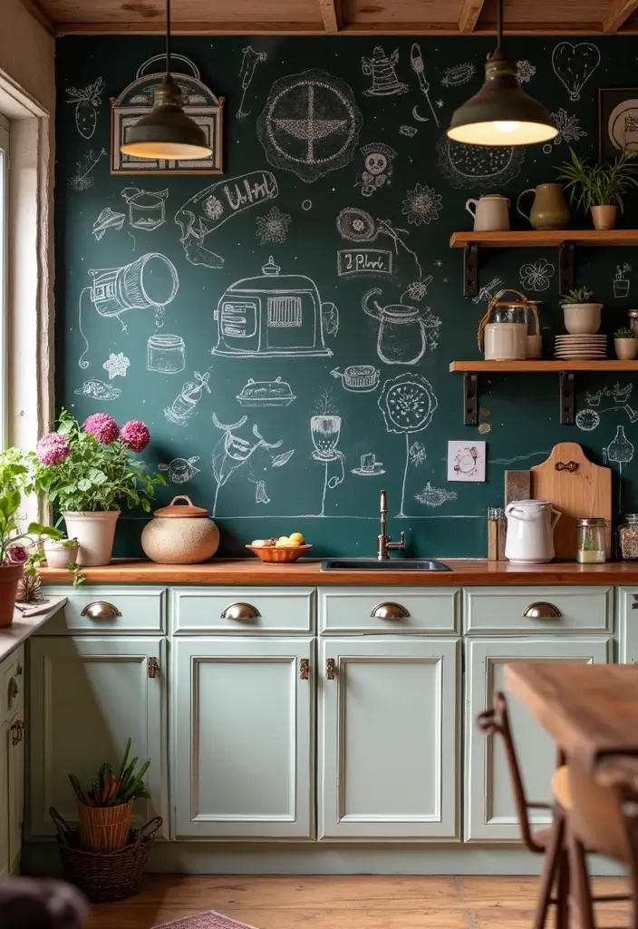 19 Bold Accent Wall Ideas That'll Make Your Guests Say 'WOW!' - 6. Chalkboard Wall