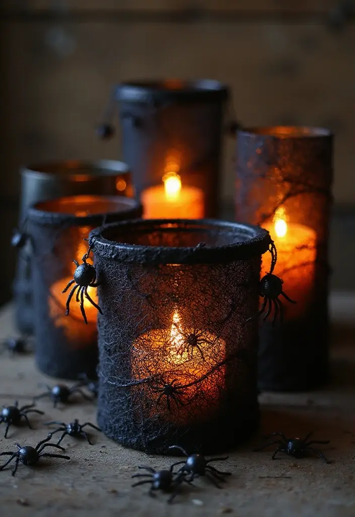 20 Adorable DIY Halloween Decorations That Will Transform Your Room Aesthetic! - 13. Creepy Candle Holders