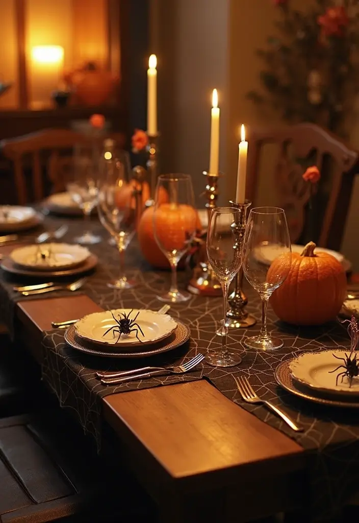 20 Adorable DIY Halloween Decorations That Will Transform Your Room Aesthetic! - 6. DIY Spider Web Table Runner