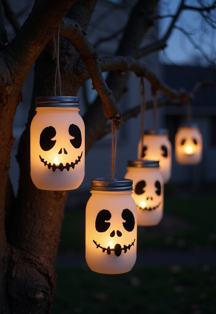 20 Cute and Easy DIY Halloween Decorations That Will Spook Your Friends! - 1. Adorable Ghost Lanterns
