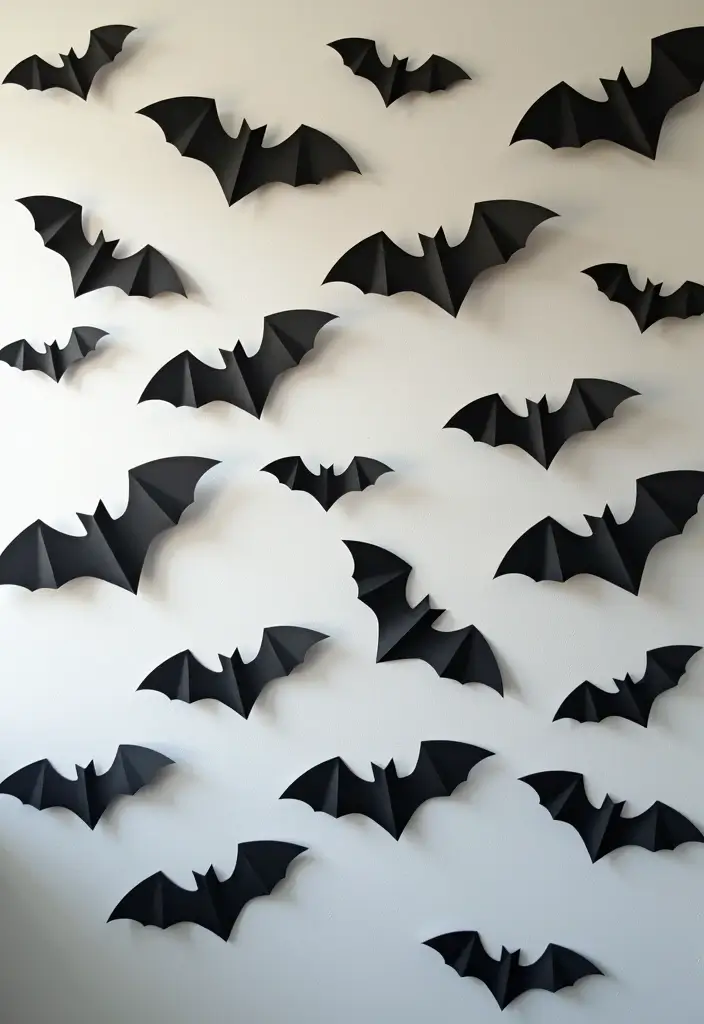 20 Cute and Easy DIY Halloween Decorations That Will Spook Your Friends! - 16. Fun Bat Cutouts