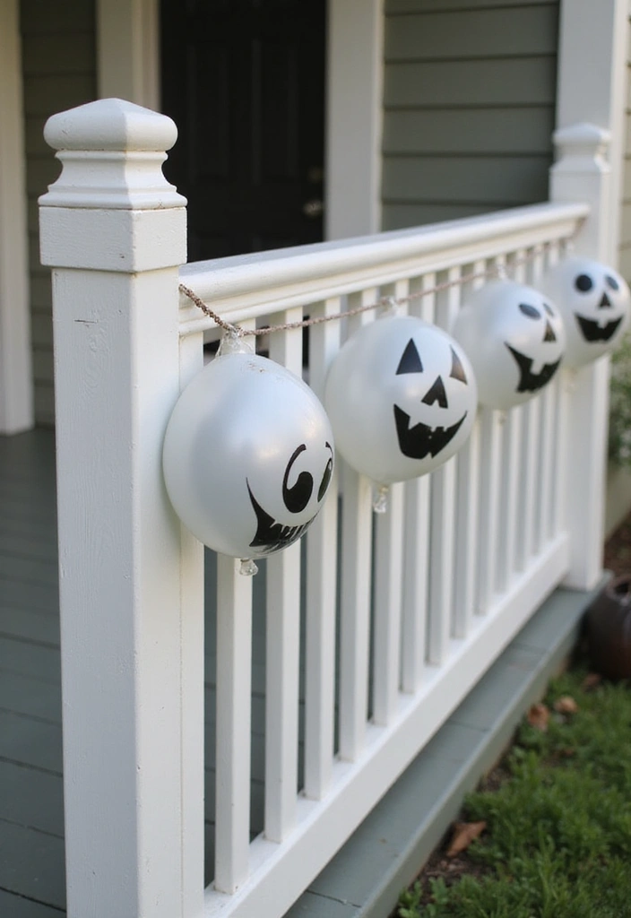 20 Cute and Easy DIY Halloween Decorations That Will Spook Your Friends! - 4. Ghostly Balloon Garlands
