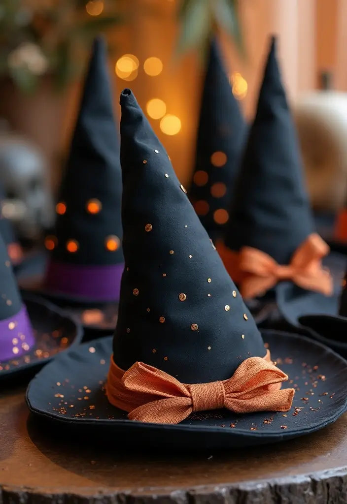 20 Cute and Easy DIY Halloween Decorations That Will Spook Your Friends! - 5. DIY Witch Hats