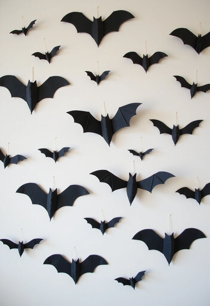 20 Easy Cute DIY Halloween Decorations That Will Wow Your Guests! - 7. Fun Fabric Bats