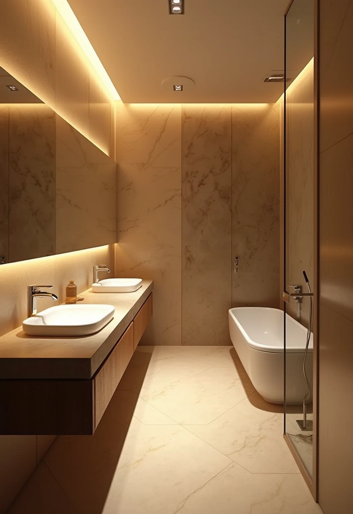 20 Luxury Bathroom Ideas That Will Make You Feel Like Royalty Every Day (Check Out #8!) - 10. Enhanced Lighting for Glamour