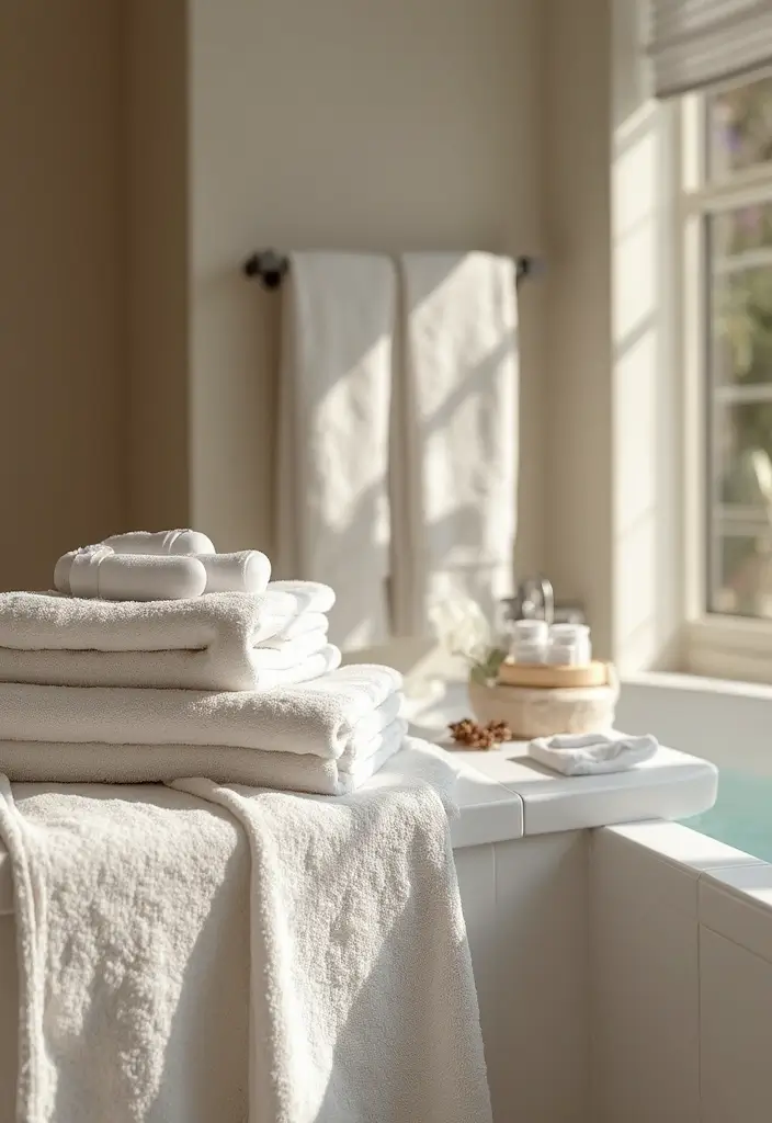 20 Luxury Bathroom Ideas That Will Make You Feel Like Royalty Every Day (Check Out #8!) - 13. Luxurious Bath Linens for Comfort