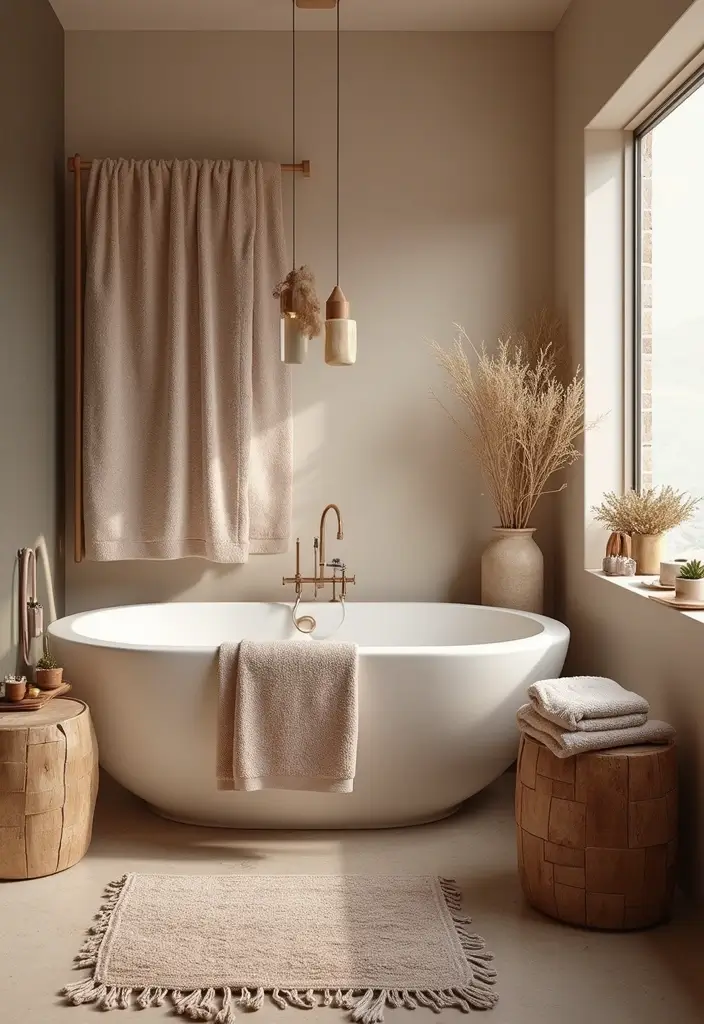 20 Modern Bathroom Designs That Turn Small Spaces into Luxe Retreats (You Won't Believe #5!) - 13. Layered Textiles