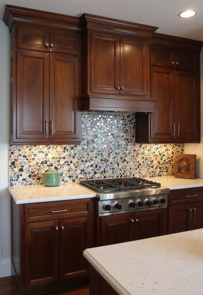 20 Stunning Kitchen Backsplash Ideas for Dark Wood Cabinets (You Won't Believe #9!) - 6. Geometric Mosaic Tiles