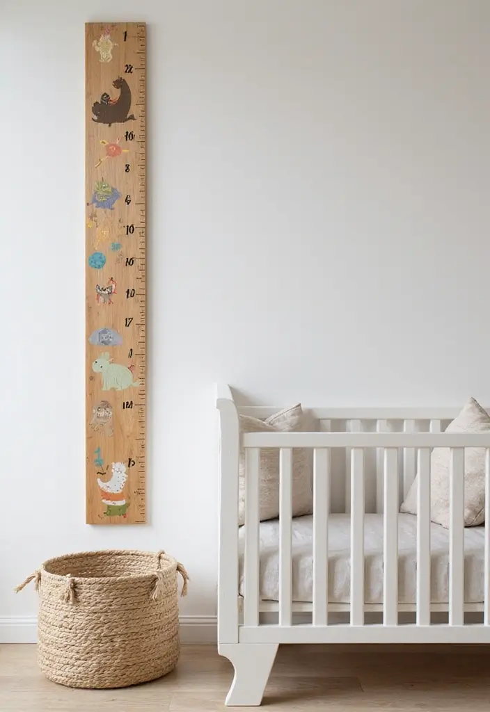 25 Budget-Friendly Nursery Room Decor Ideas (You Won't Believe How Cute #3 Is!) - 16. Cute Growth Chart