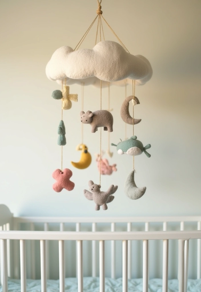 25 Budget-Friendly Nursery Room Decor Ideas (You Won't Believe How Cute #3 Is!) - 3. Whimsical Mobile