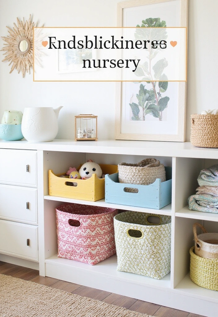 25 Budget-Friendly Nursery Room Decor Ideas (You Won't Believe How Cute #3 Is!) - 7. Affordable Storage Solutions