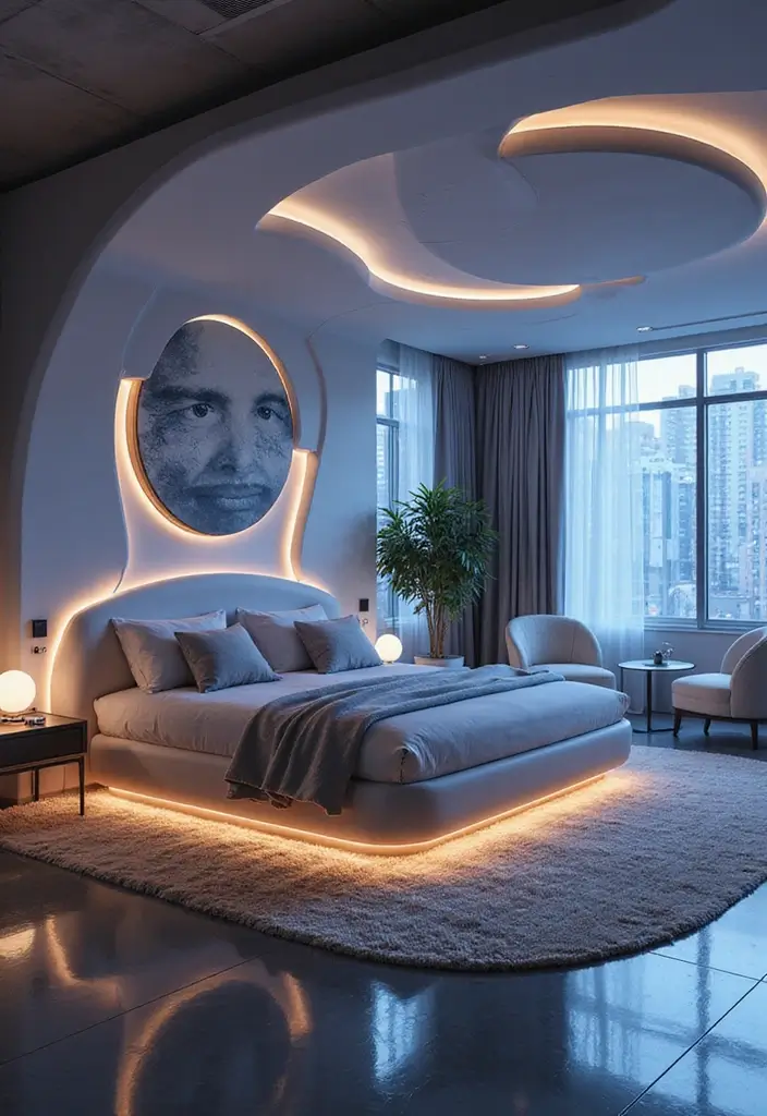 25 Dream Home Bedroom Designs That Will Make You Want to Stay in Bed All Day! - 17. Futuristic Flair