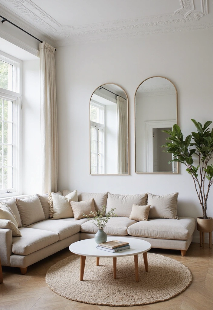 25 Genius Space-Saving Hacks for Your Living Room You’ll Wish You Knew Sooner! - 20. Use Mirrors to Reflect Light