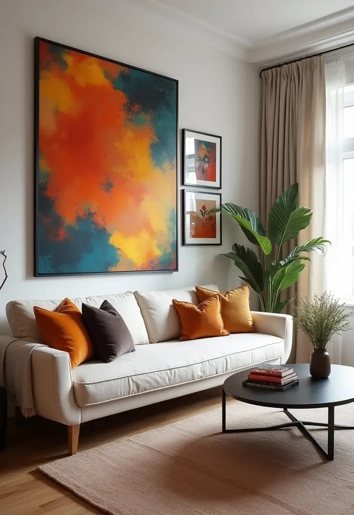 25 Small Living Room Design Ideas That Will Make You Say 'Why Didn't I Think of That?' - 7. Bold Artwork