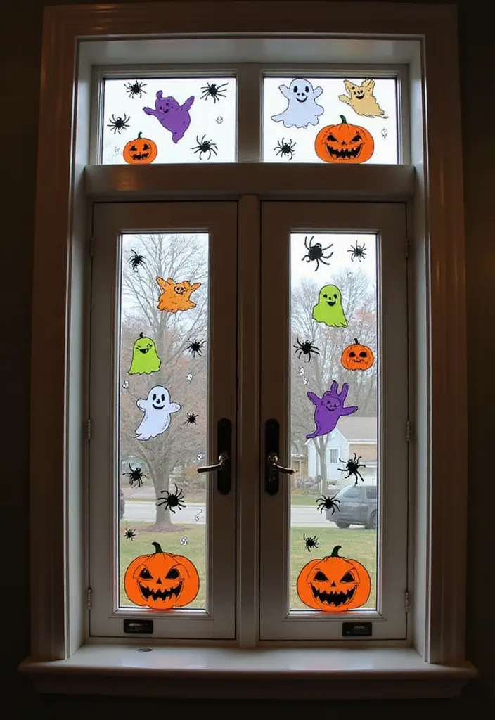 25 Spooktacular Indoor Halloween Decorations That Will Leave Your Guests Screaming for More! - 12. Spooky Window Clings