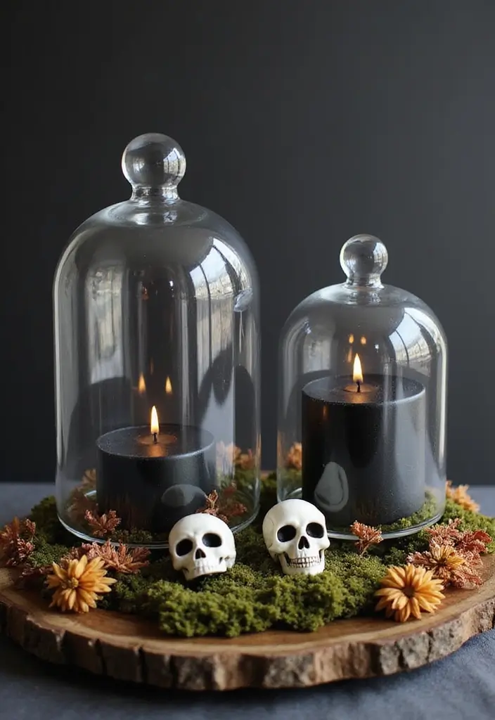 25 Spooktacular Indoor Halloween Decorations That Will Leave Your Guests Screaming for More! - 15. Creepy Cloche Displays