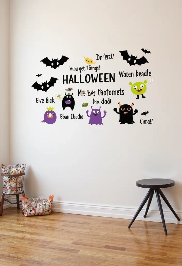 25 Spooktacular Indoor Halloween Decorations That Will Leave Your Guests Screaming for More! - 17. Vinyl Halloween Wall Decals