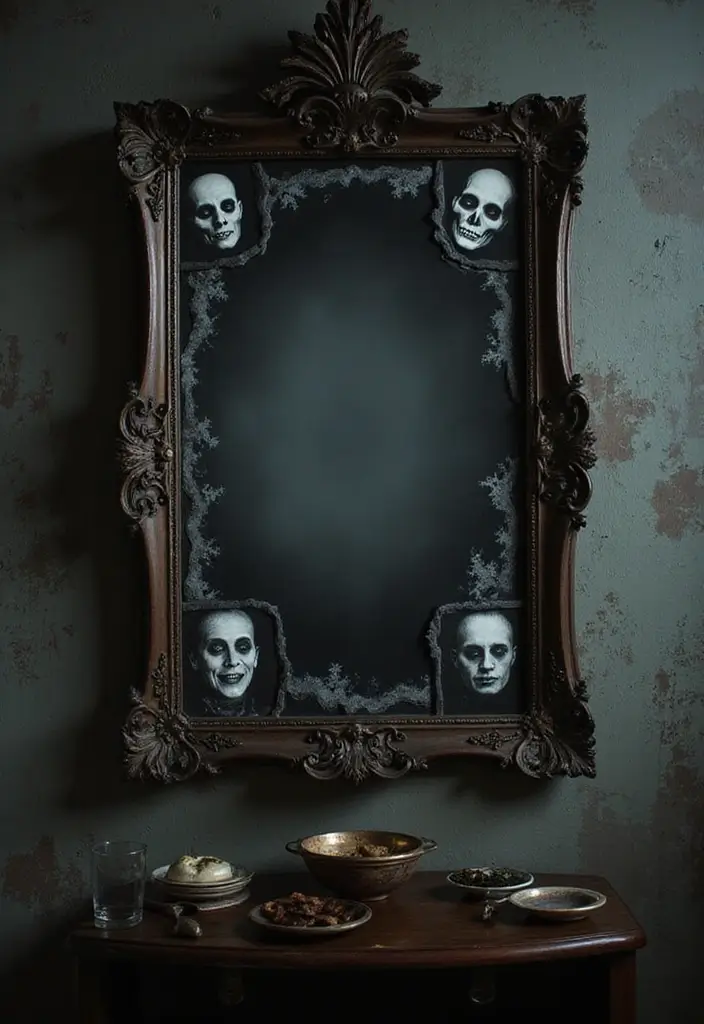 25 Spooktacular Indoor Halloween Decorations That Will Leave Your Guests Screaming for More! - 6. Haunted Mirror Reflections