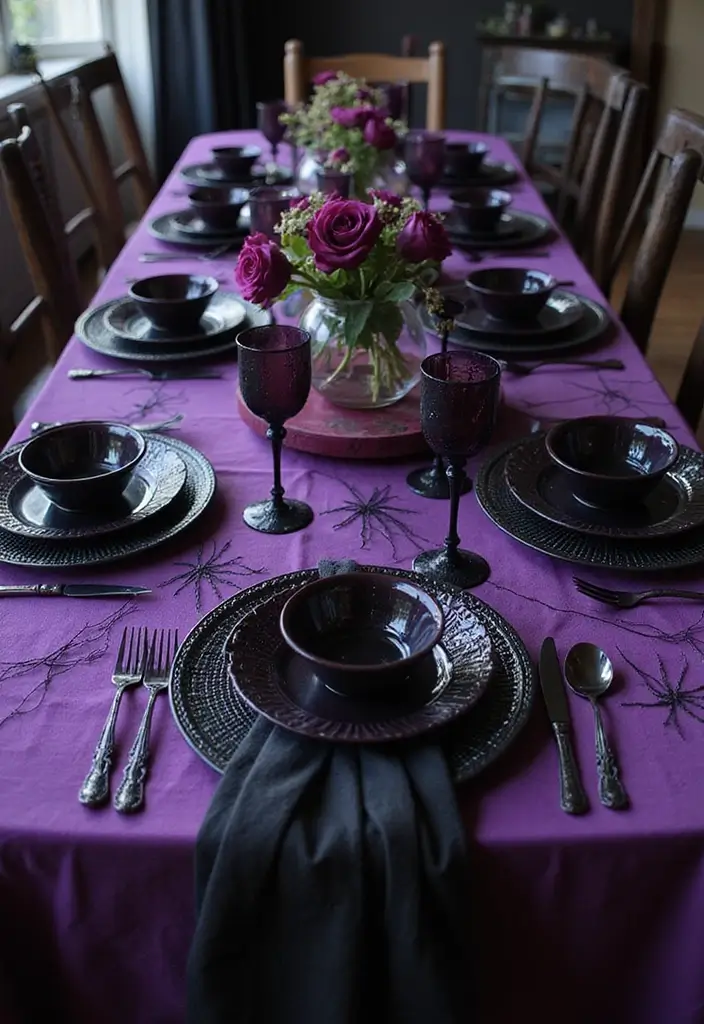 25 Spooktacular Indoor Halloween Decorations That Will Leave Your Guests Screaming for More! - 7. Bewitching Table Settings