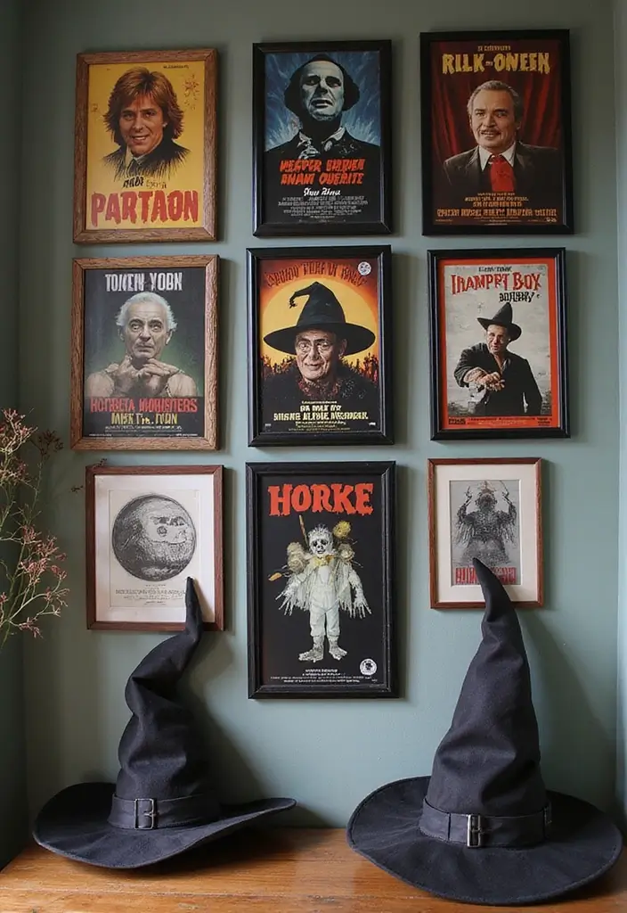 25 Spooktacular Indoor Halloween Decorations That Will Leave Your Guests Screaming for More! - 9. Spooky Wall Art