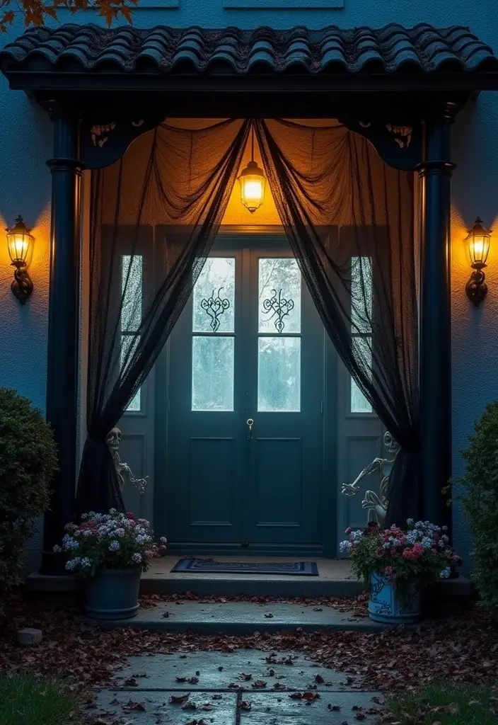 30 Spooktacular Halloween Decorations for Your Ultimate Party (Your Guests Will Scream!) - 1. Haunted House Entrance