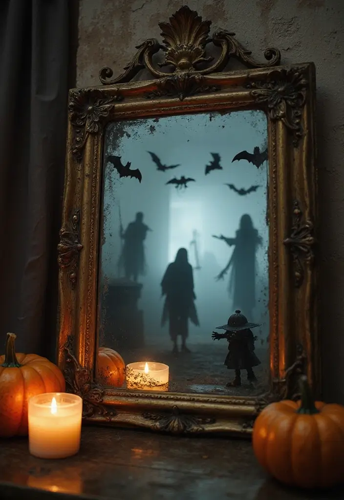 30 Spooktacular Halloween Decorations for Your Ultimate Party (Your Guests Will Scream!) - 21. Haunted Mirrors