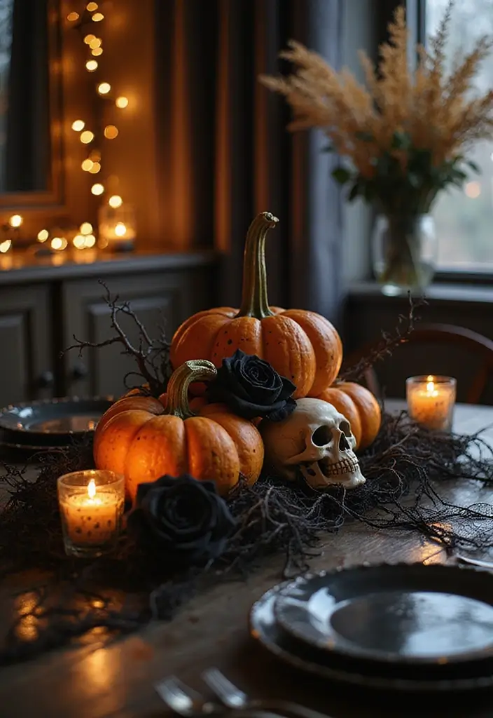 30 Spooktacular Halloween Decorations for Your Ultimate Party (Your Guests Will Scream!) - 4. Eerie Table Centerpieces