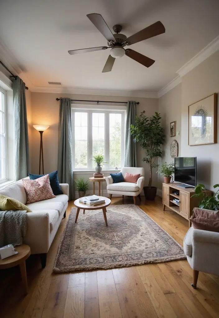 50+ Vibrant Cozy Living Room Ideas for a Fun Atmosphere - 26. Multi-Functional Spaces