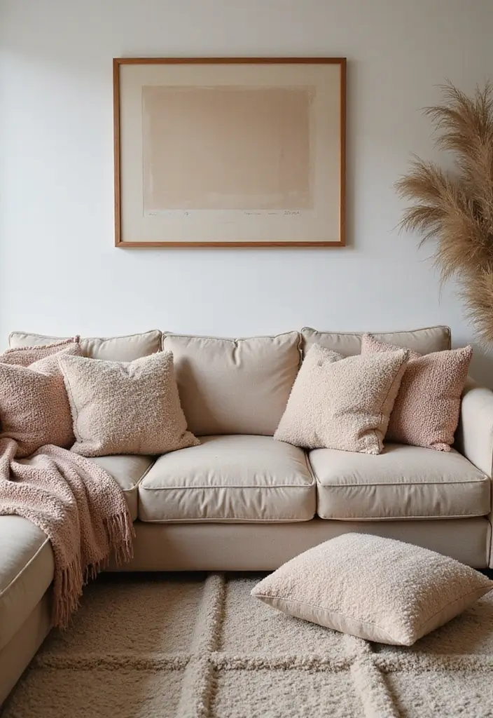 Unlock 25 Trendy Neutral Living Room Ideas for Stylish Teens (You Won't Believe #14!) - 24. Cozy Textiles